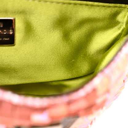 Fendi Sequin Paillettes Mini Half Moon Baguette Pink 11 of 11