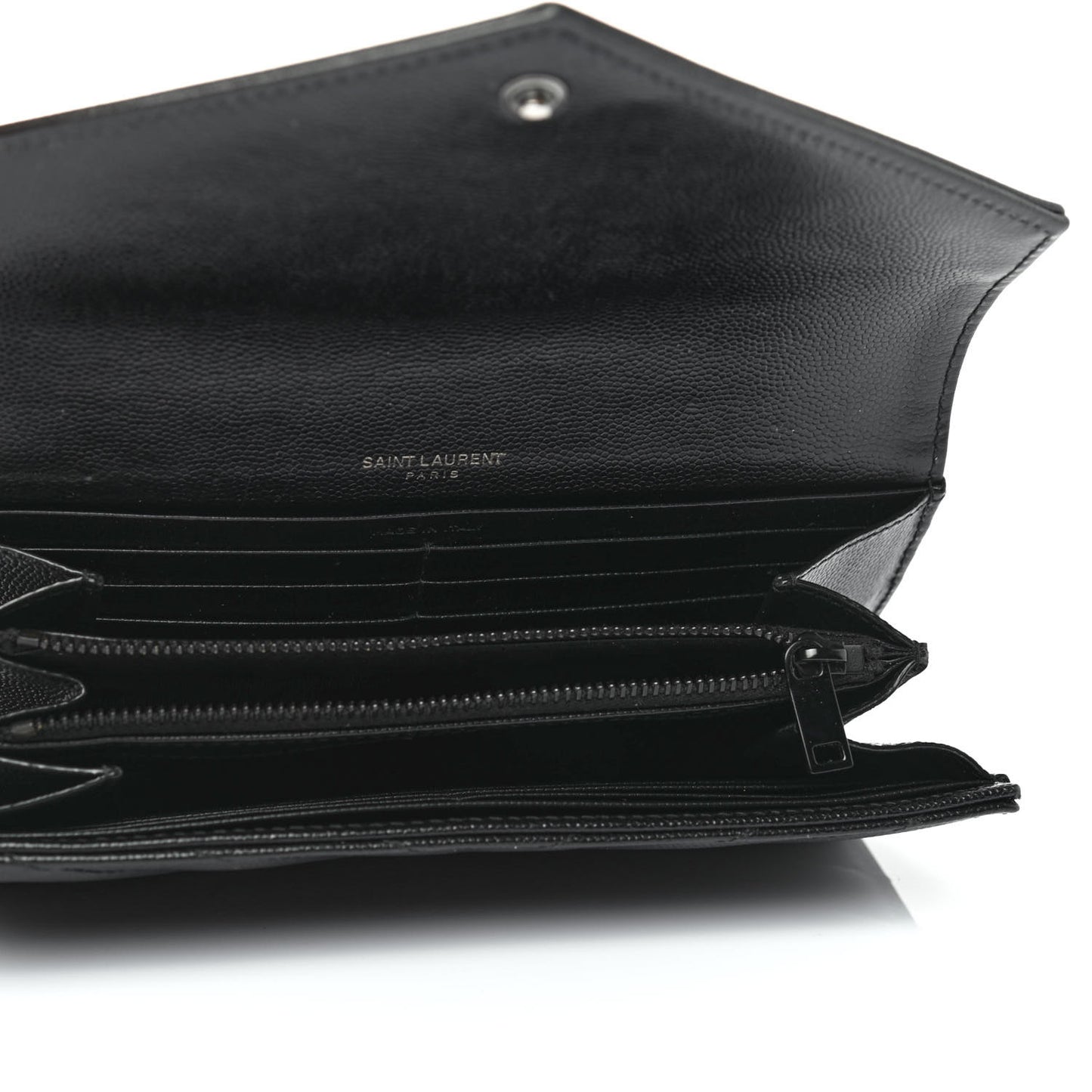 Grain De Poudre Matelasse Chevron Monogram Flap Wallet Black