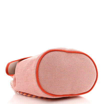 Hermes H Canvas Embroidered Les Cabanes Backpack Orange Feu 4 of 10