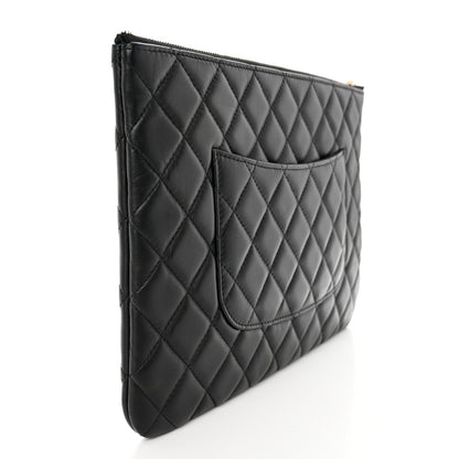 Chanel Lambskin Quilted Medium Cosmetic Case Black 3 of 7