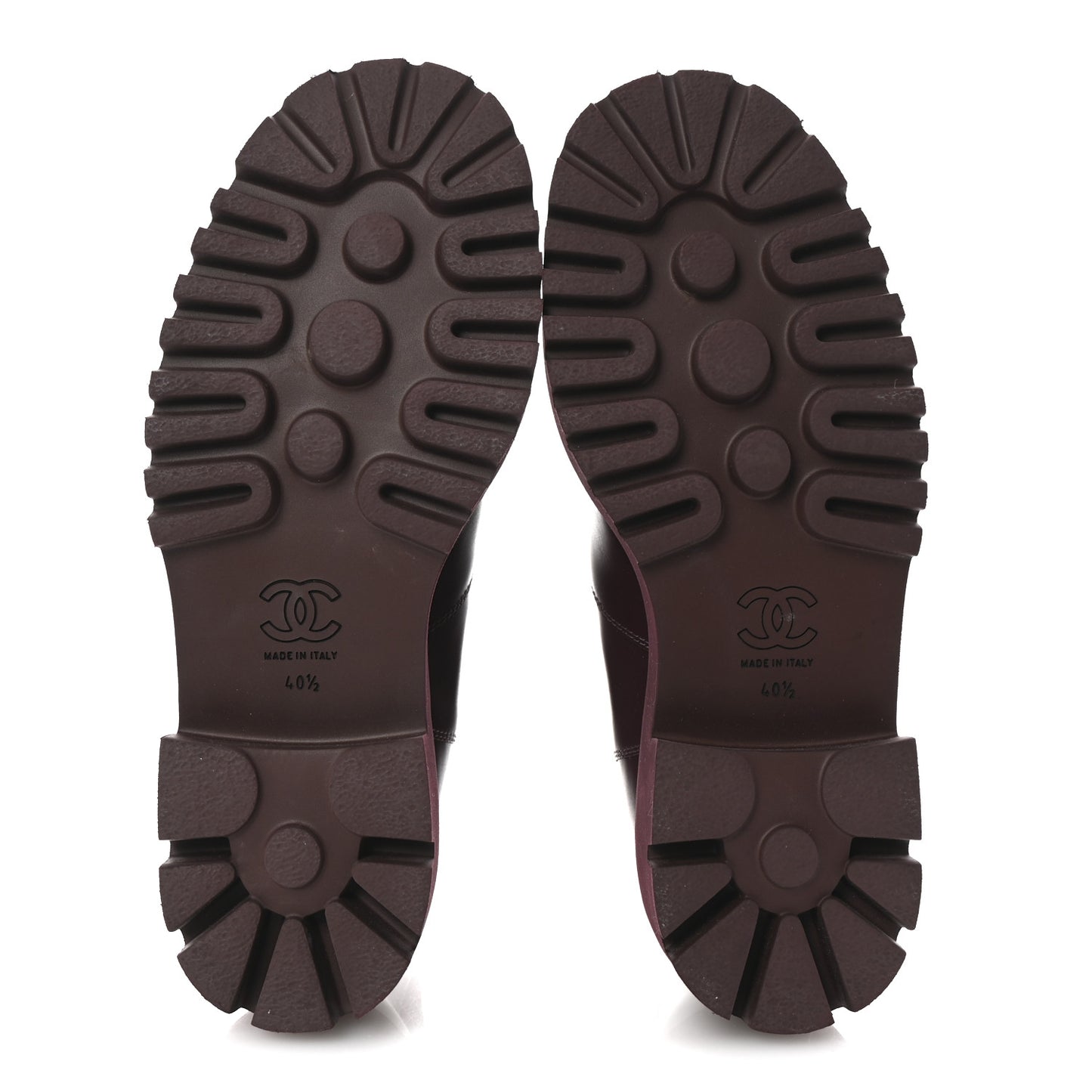 Calfskin Cap Toe CC Short Boots 40.5 Burgundy