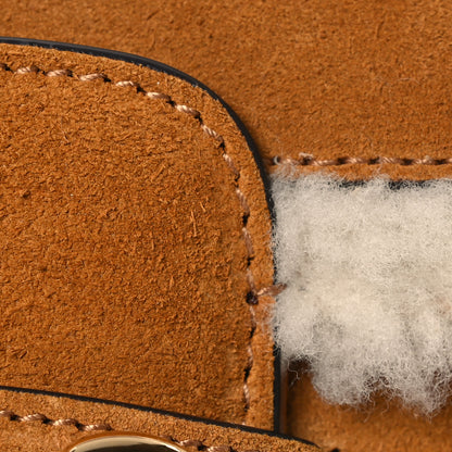 Gucci Suede Shearling Horsebit Mini 1955 Shoulder Bag Honey Beige Milk 12 of 15