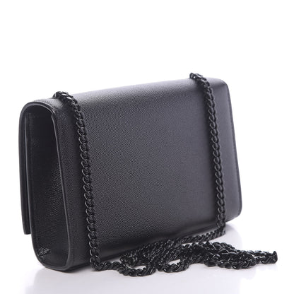 Saint Laurent Grain De Poudre Small Monogram Kate Satchel Black 3 of 9