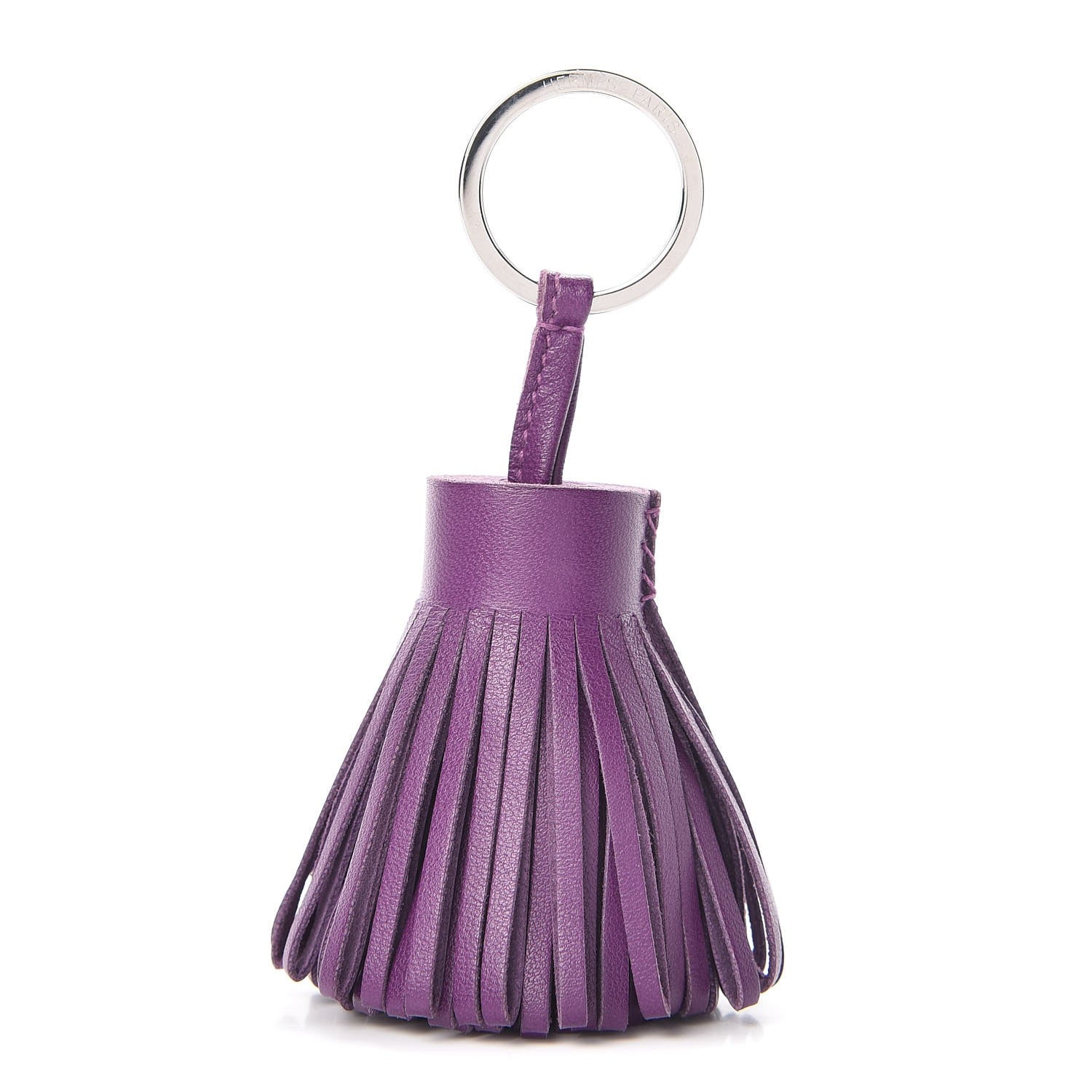 Hermes Lambskin Carmen Tassel Key Holder Anemone 1 of 4