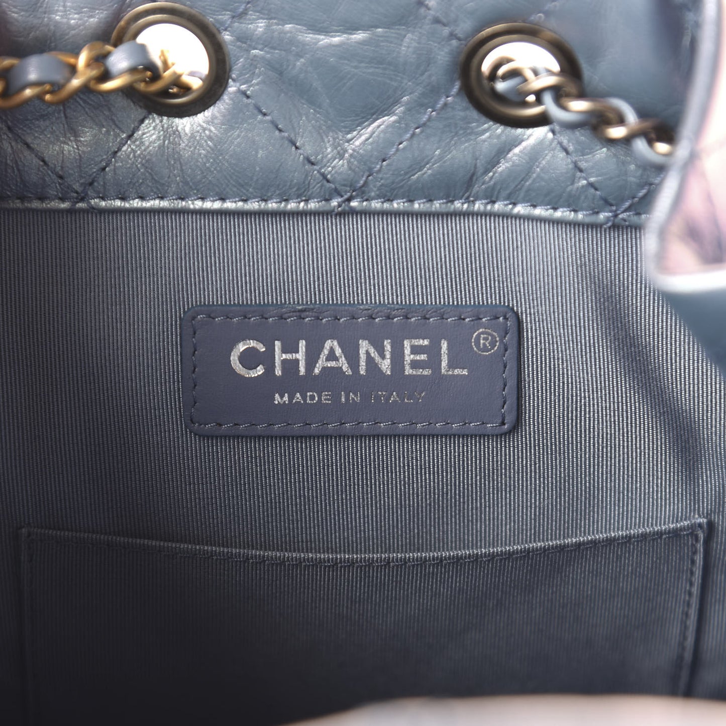 Iridescent Lambskin Calfskin Small Quilted Gabrielle Backpack Light Purple