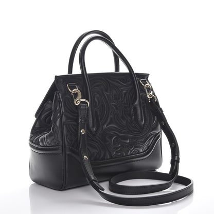 Versace Calfskin Embroidered Medium Baroque Palazzo Empire Bag Black 6 of 9