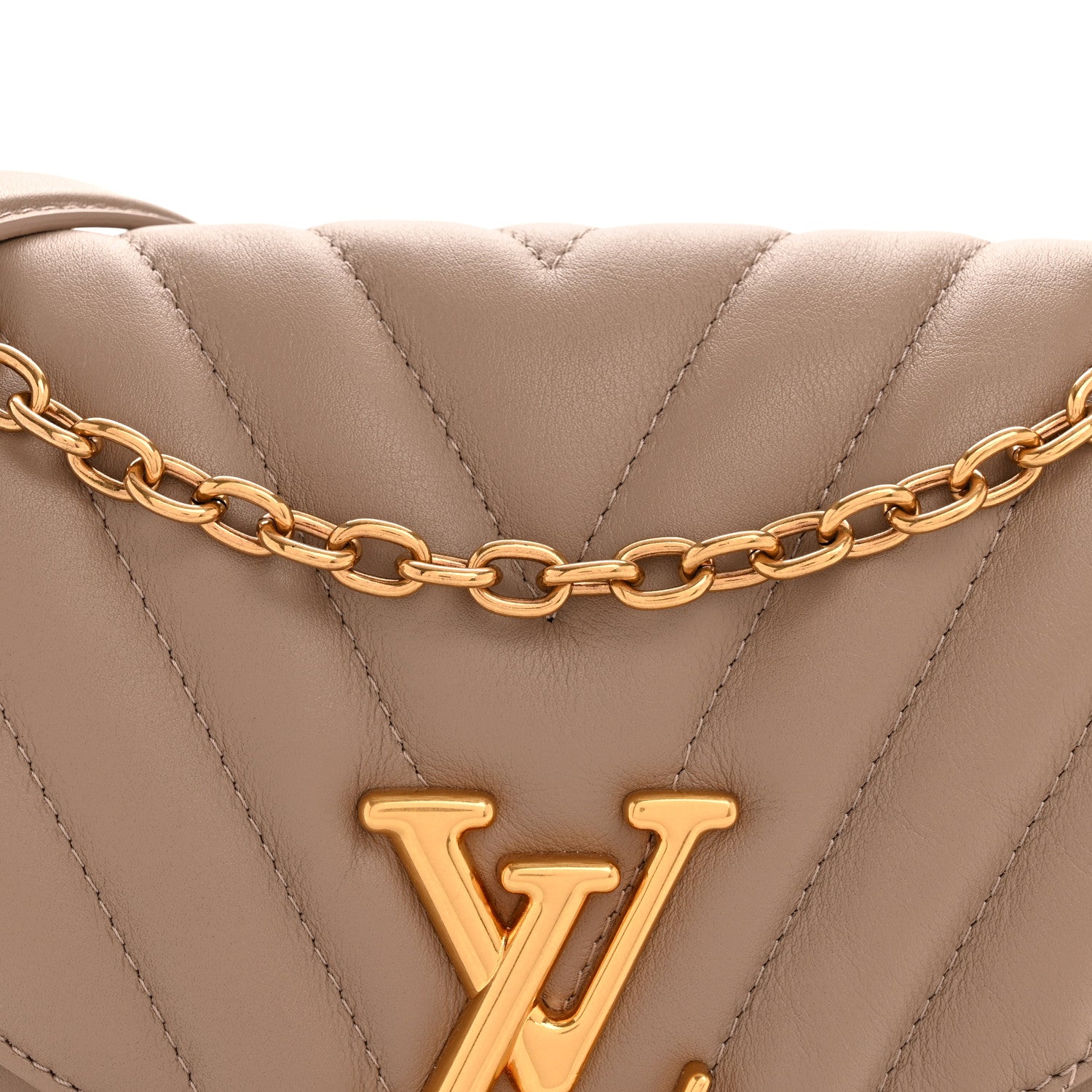 Louis Vuitton Calfskin LV New Wave Chain Bag Taupe 7 of 11