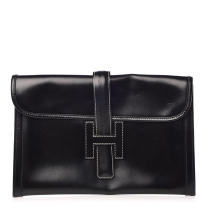 Hermes Box Calf Jige PM Clutch Black 1 of 13