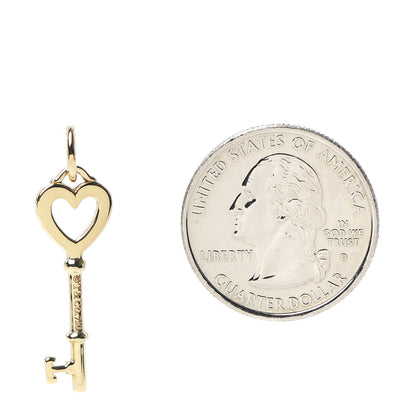 Tiffany 18K Yellow Gold Mini Heart Key Pendant 2 of 4