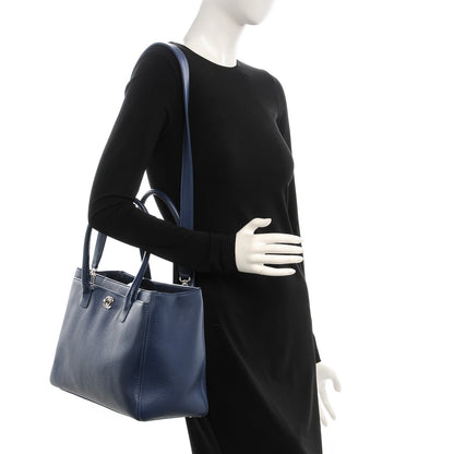 Chanel Calfskin Cerf Executive Shopper Tote Navy Blue 2 of 7