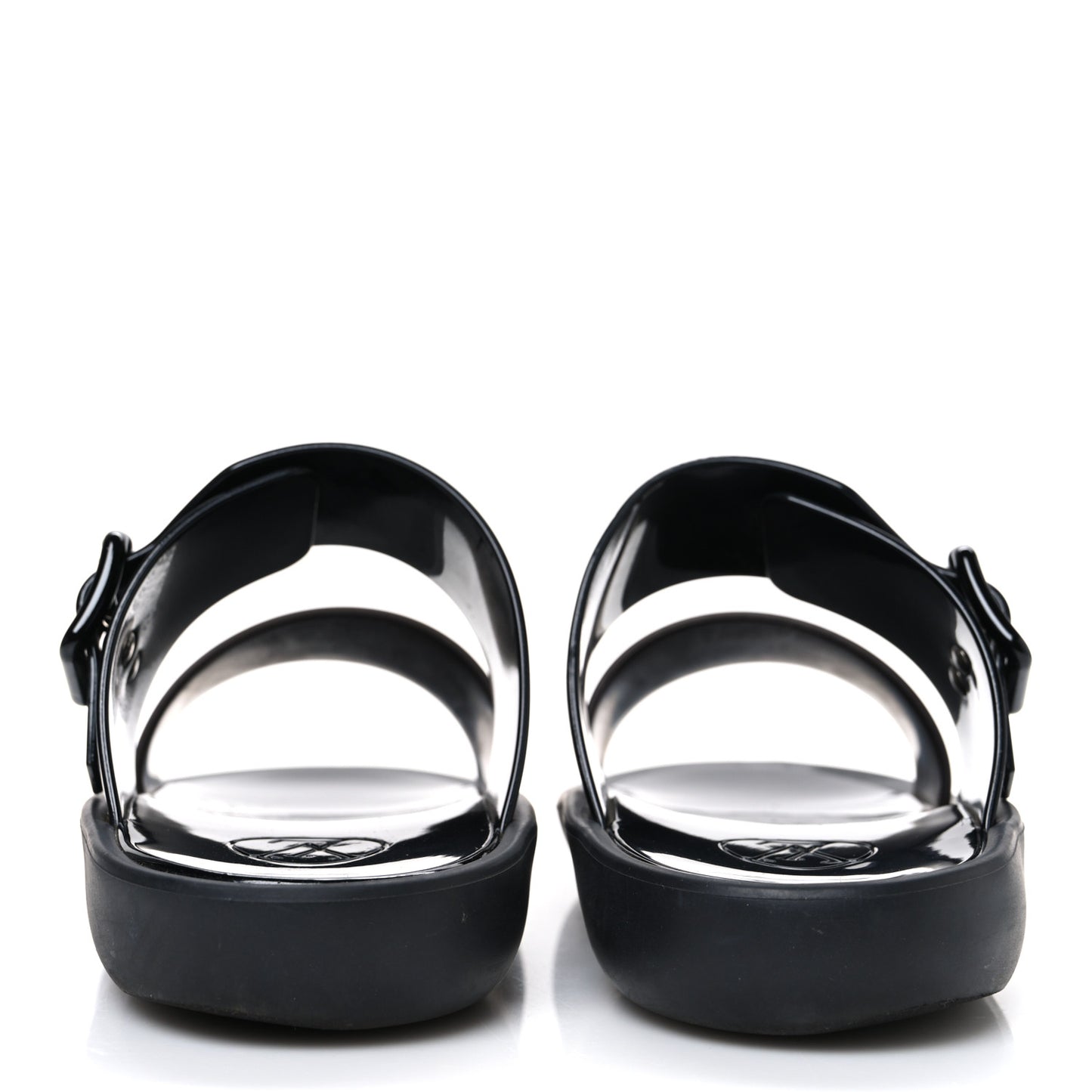 Monogram Sunbath Flat Mule Sandals 37 Black
