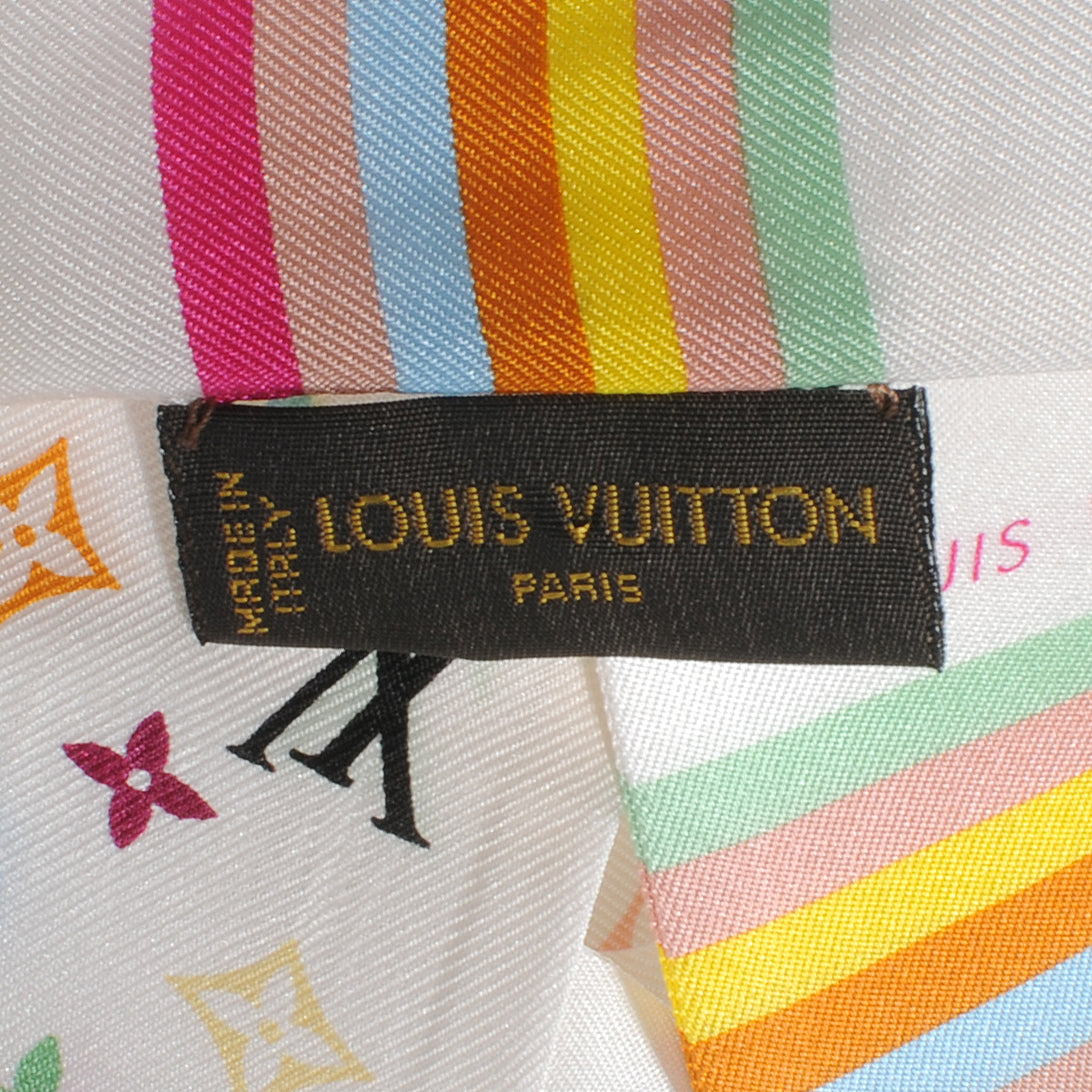 Louis Vuitton Silk Monogram Multicolor Bandeau White 4 of 4