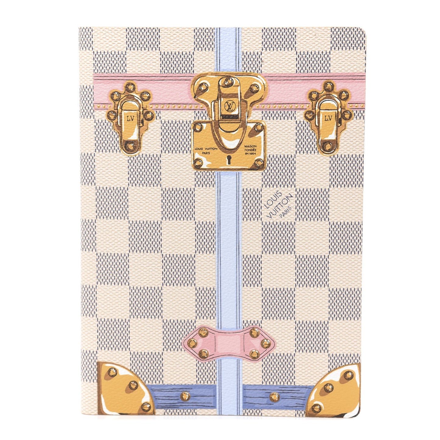Damier Azur Summer Trunks Clemence Notebook MM