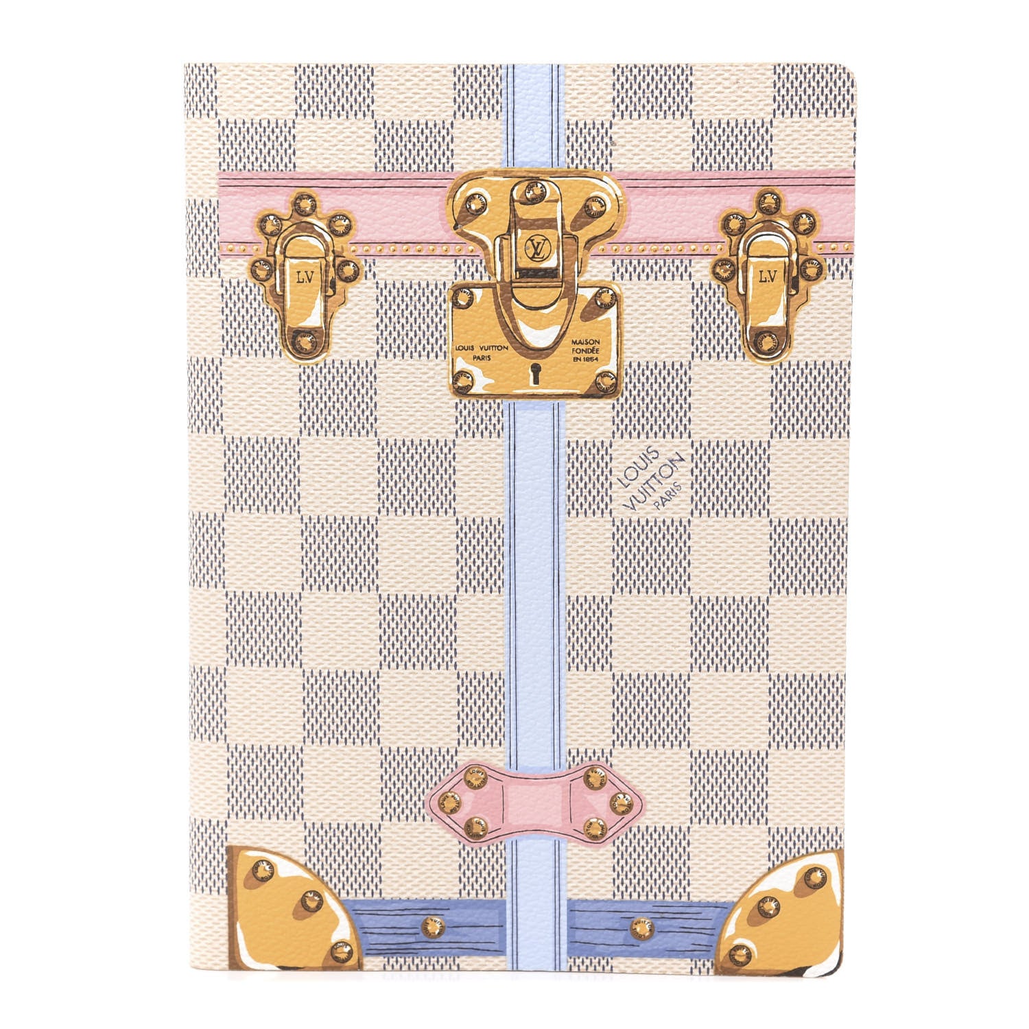 Louis Vuitton Damier Azur Summer Trunks Clemence Notebook MM 1 of 7