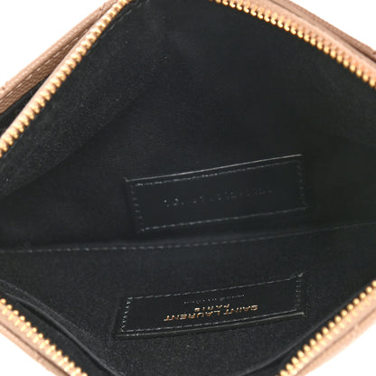 Saint Laurent Grain De Poudre Chevron Monogram Bill Pouch Dark Beige 6 of 9