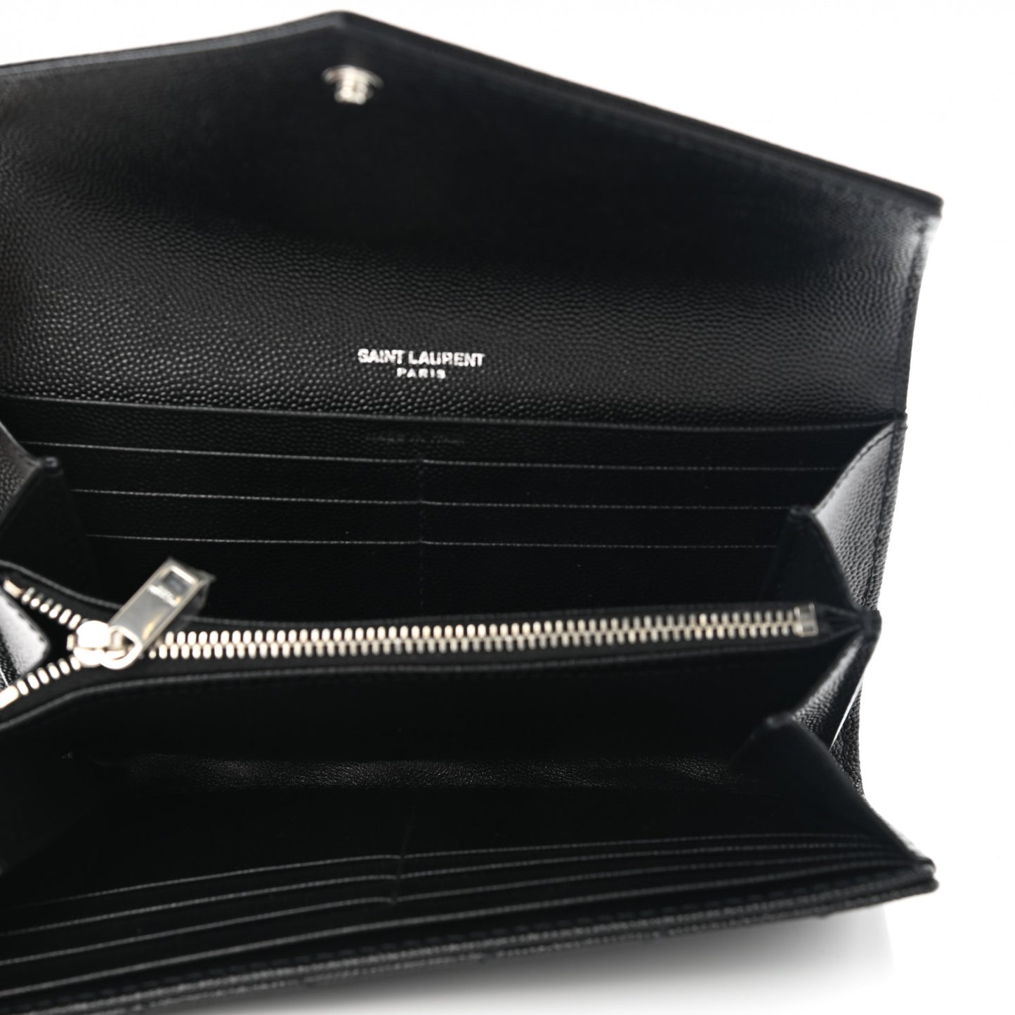 Grain De Poudre Matelasse Chevron Monogram Flap Wallet Black