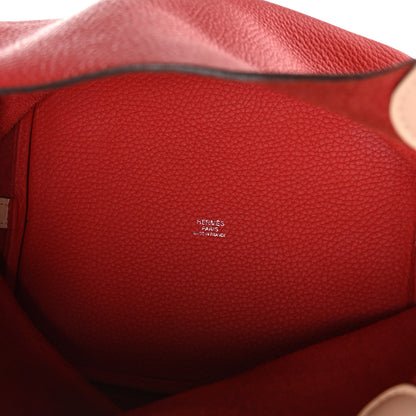 Hermes Taurillon Clemence Swift Eclat Picotin Lock 22 MM Gold Rouge Tomate Rose Eglantine 5 of 12