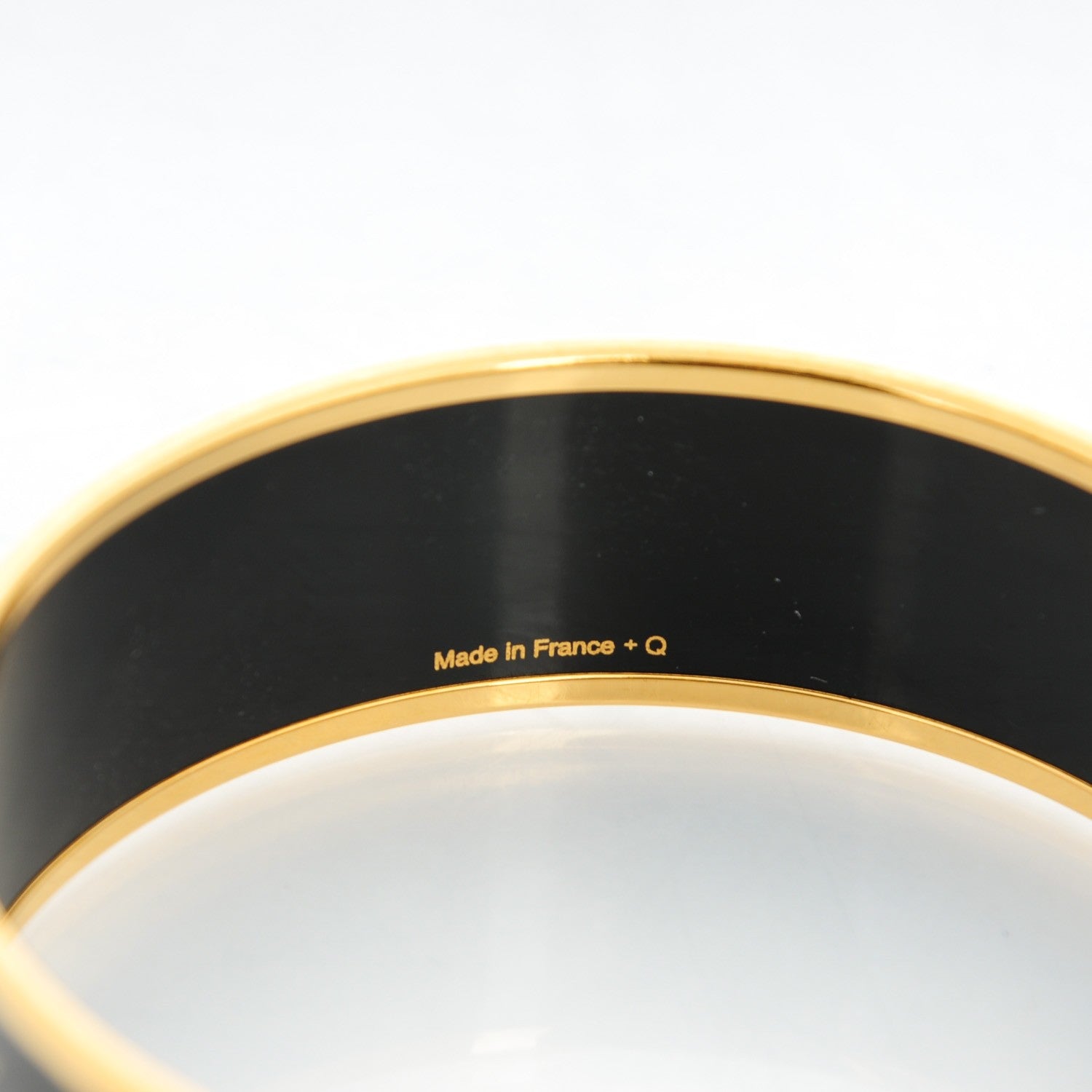 Hermes Enamel Printed Wide Grand Apparat Bracelet 65 Black 5 of 6