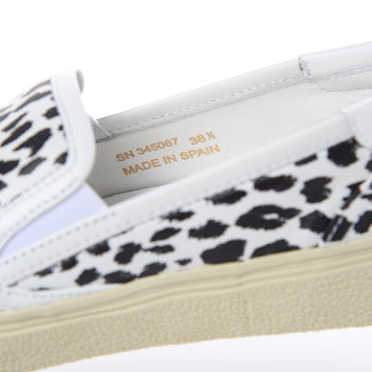 Saint Laurent Soft Calfskin Babycat Leopard Skate Slip On Sneakers 38.5 Black White 8 of 8