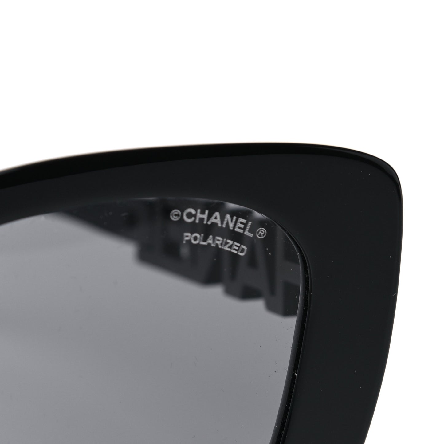 Acetate Strass Polarized Square Sunglasses 5422-B Black