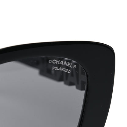 Chanel Acetate Strass Polarized Square Sunglasses 5422-B Black 5 of 7