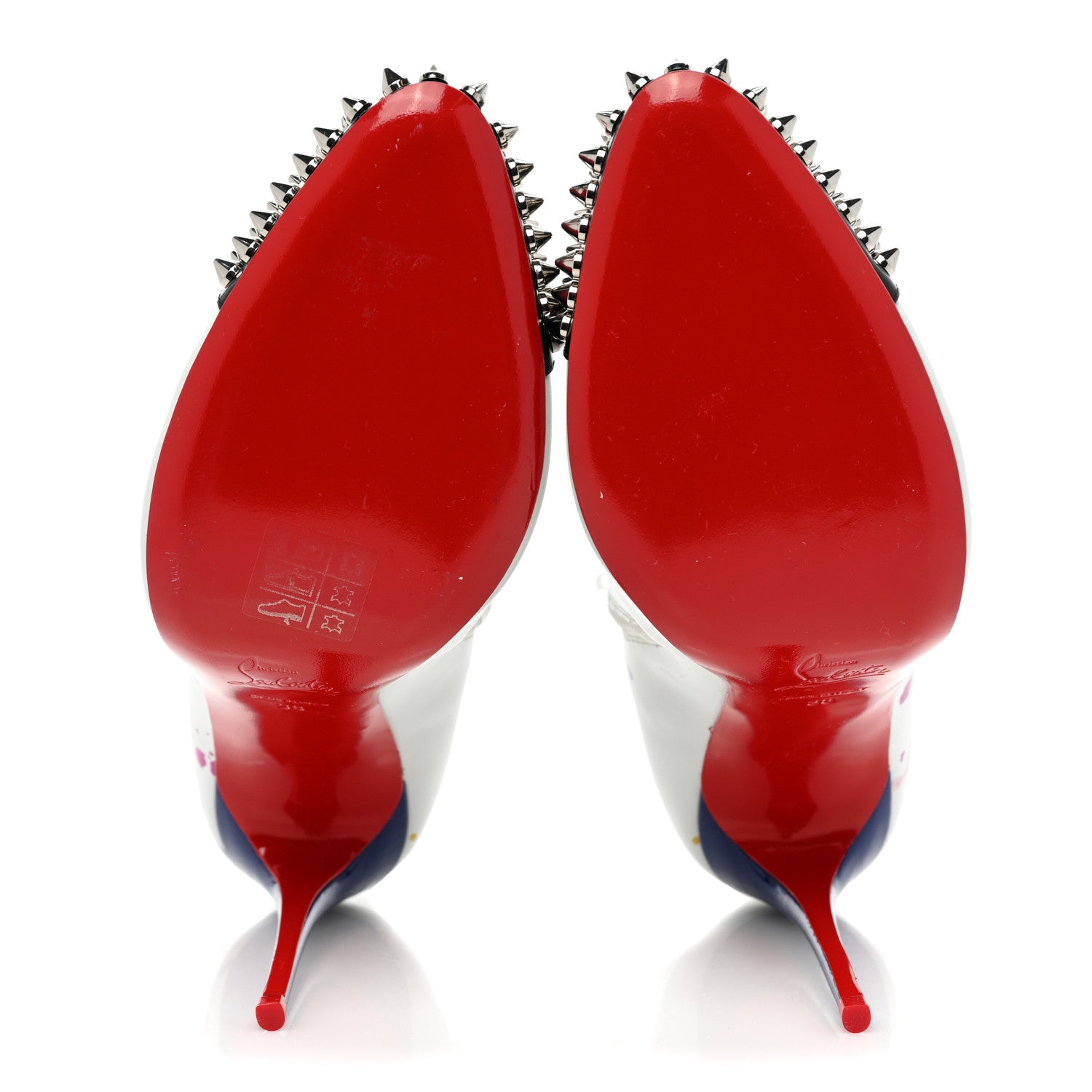 Christian Louboutin Calfskin Patent Love Is A Boot 100 Booties 38 White 6 of 11