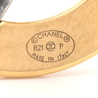 Chanel Metal CC Brooch Gold Ruthenium 4 of 5