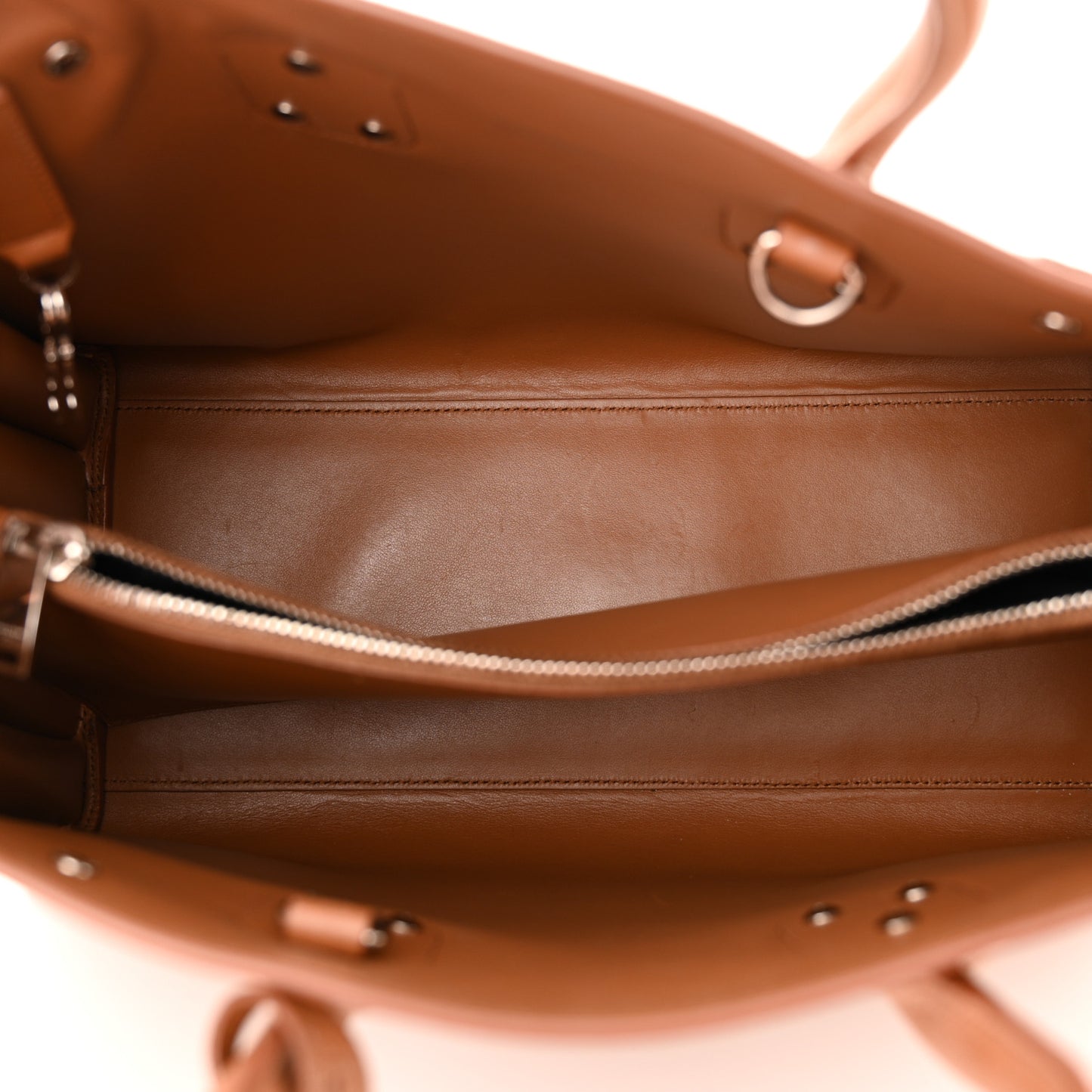 Grained Calfskin Small Sac De Jour Saddle Brown