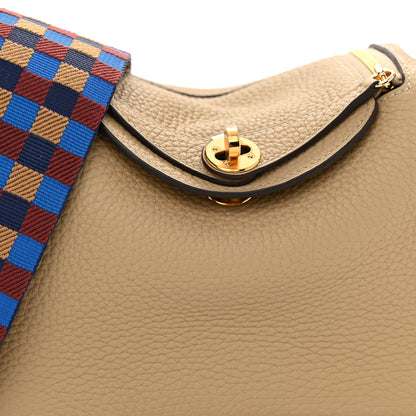 Hermes Taurillon Clemence Maxi Quadrille Mini Lindy 20 Trench Bleu Billard Biscuit 8 of 11