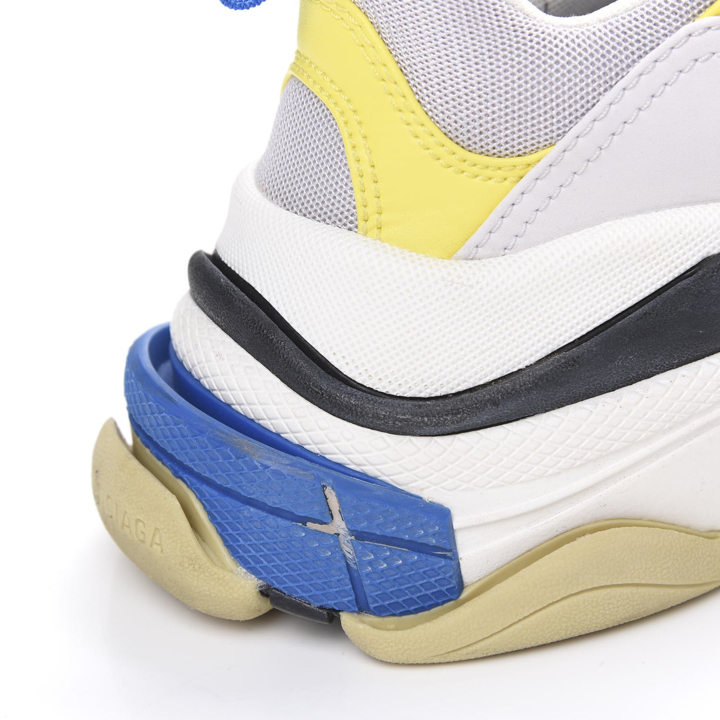 Fabric Mesh Womens Triple S Sneakers 40 White Purple Yellow
