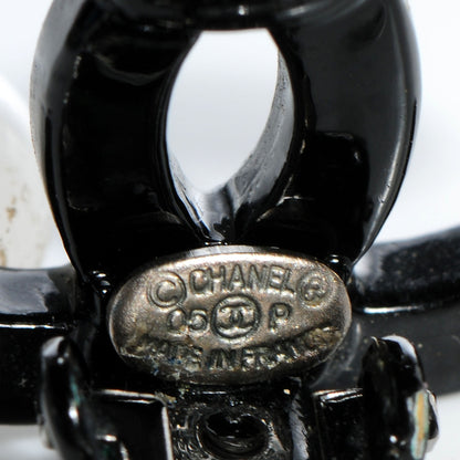 Chanel Resin CC Bead Clip On Earrings Black White 5 of 5