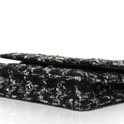 Chanel Tweed Quilted Chanel 19 Wallet On Chain WOC Black Silver Ecru 10 of 13