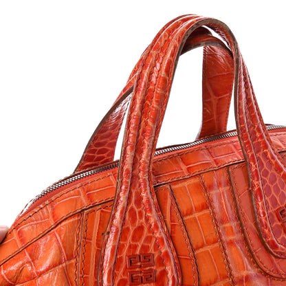 Givenchy Calfskin Crocodile Embossed Medium Nightingale Orange 17 of 22