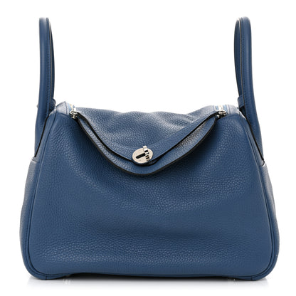 Hermes Taurillon Clemence Lindy 30 Bleu Agate Gris Mouette 1 of 10