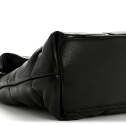 Saint Laurent Lambskin Quilted Medium Loulou Puffer Monogram Chain Satchel Black 9 of 13