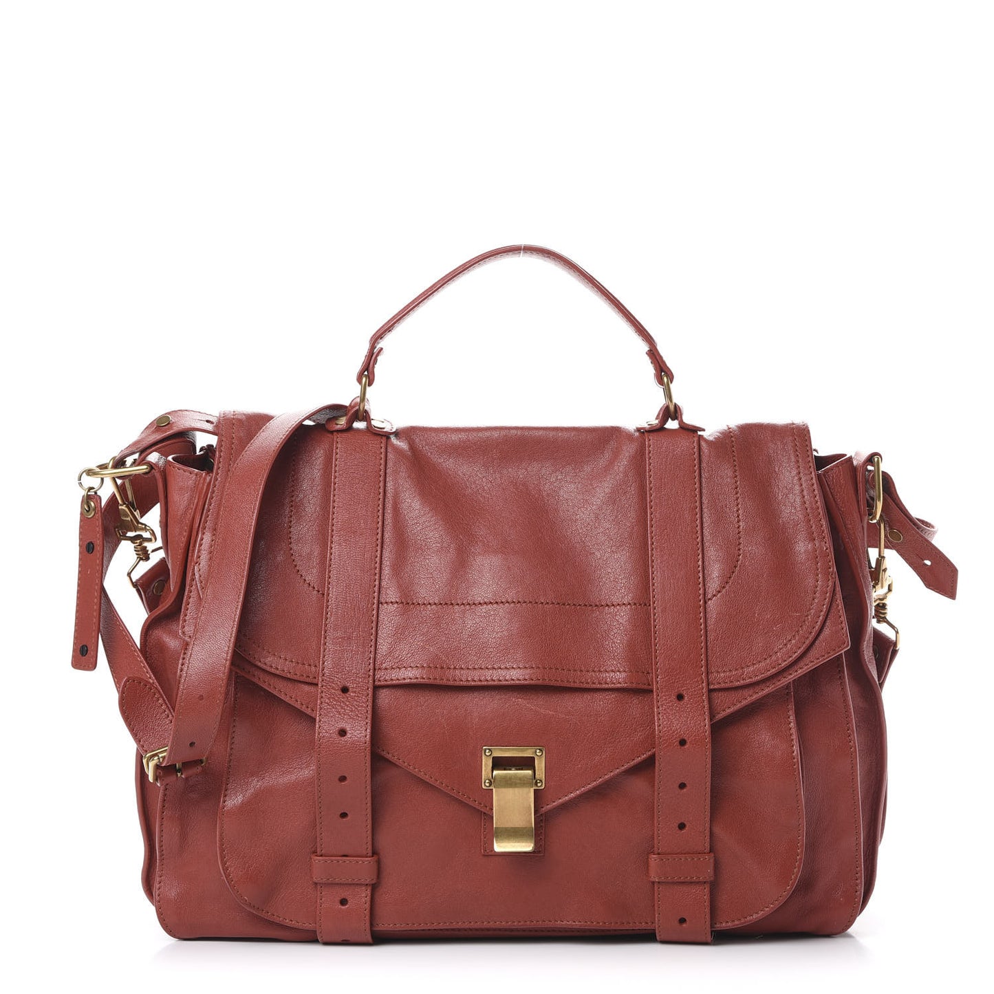 Lambskin PS1 Extra Large Satchel Mandarin Red