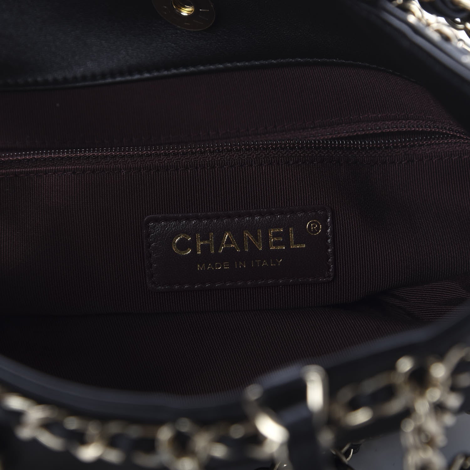 Chanel Lambskin Large Shopping Chain Tote Black 8 of 10