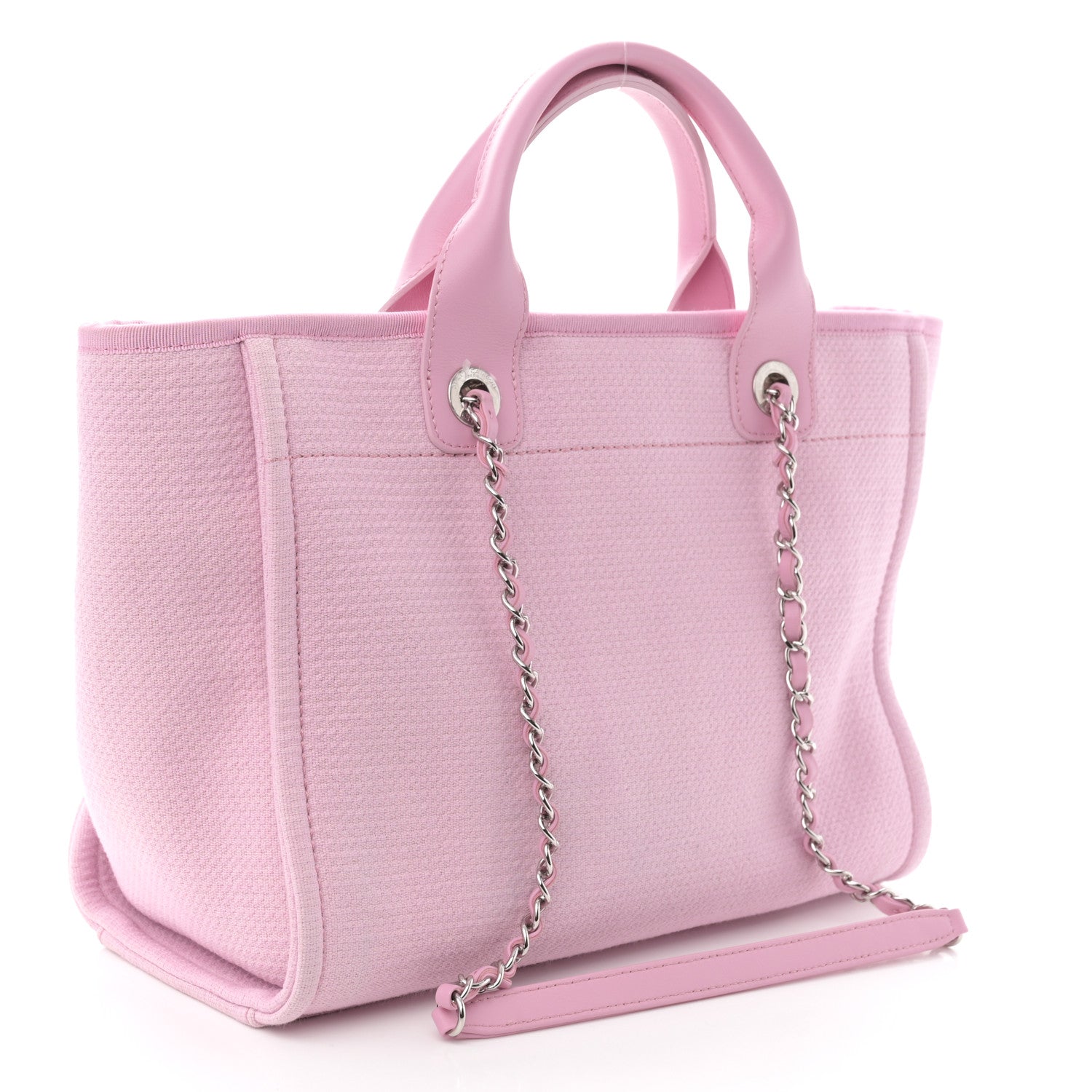 Chanel Mixed Fibers Small Deauville Tote Dark Pink 3 of 11