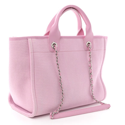 Chanel Mixed Fibers Small Deauville Tote Dark Pink 3 of 11