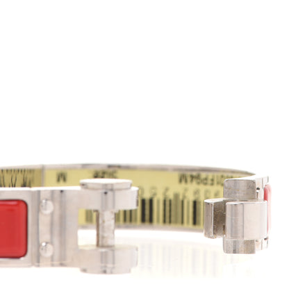 Hermes Enamel Charniere Uni Narrow Hinged Bracelet M Rouge Amarante 7 of 8