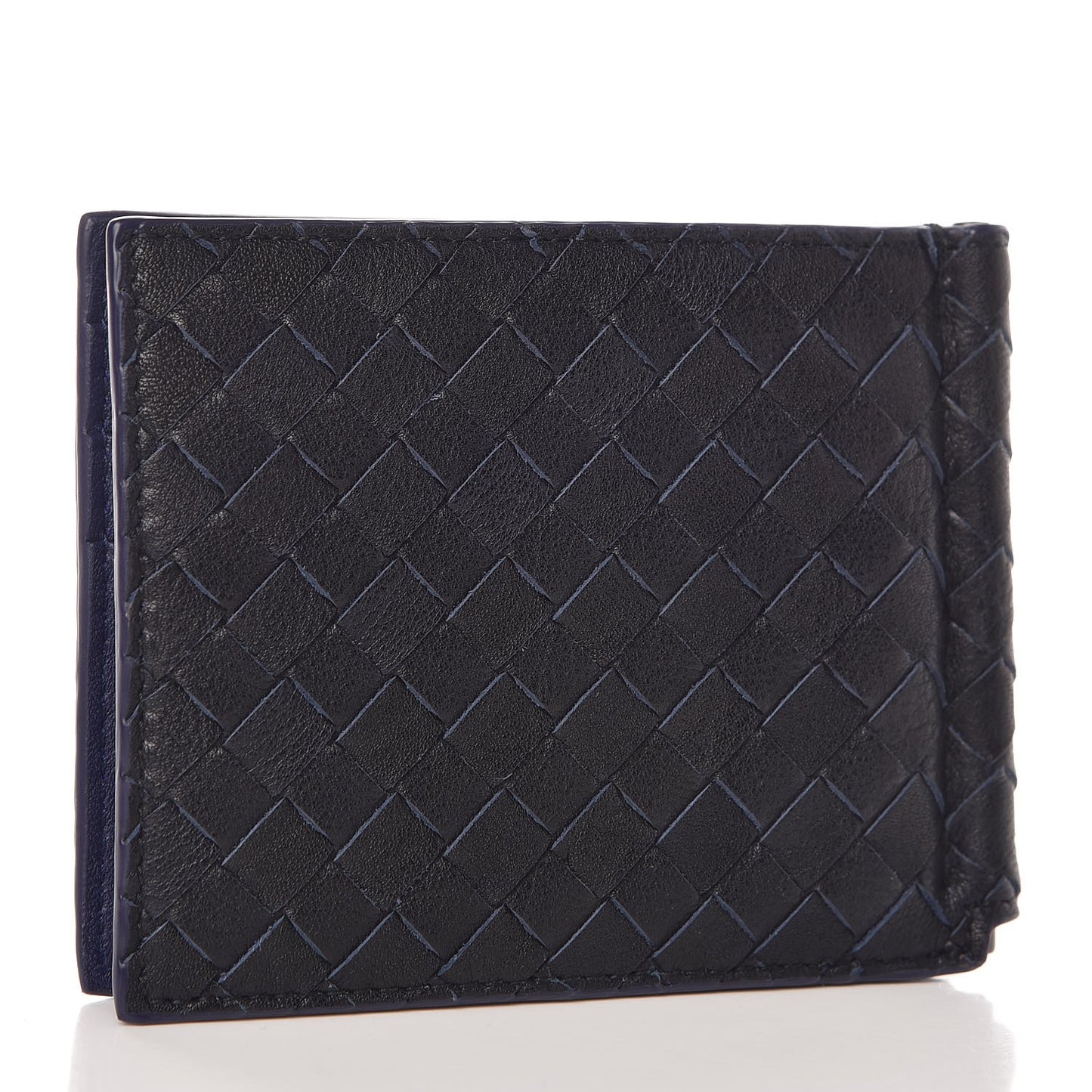 Nappa Intrecciato Bi-Fold Wallet Blue
