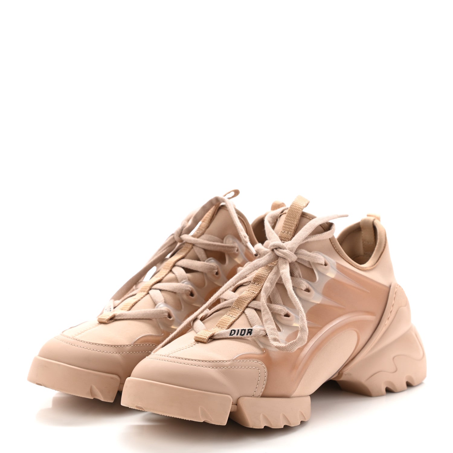 Christian Dior Neoprene Rubber Womens D-Connect Sneakers 36 Nude 3 of 15