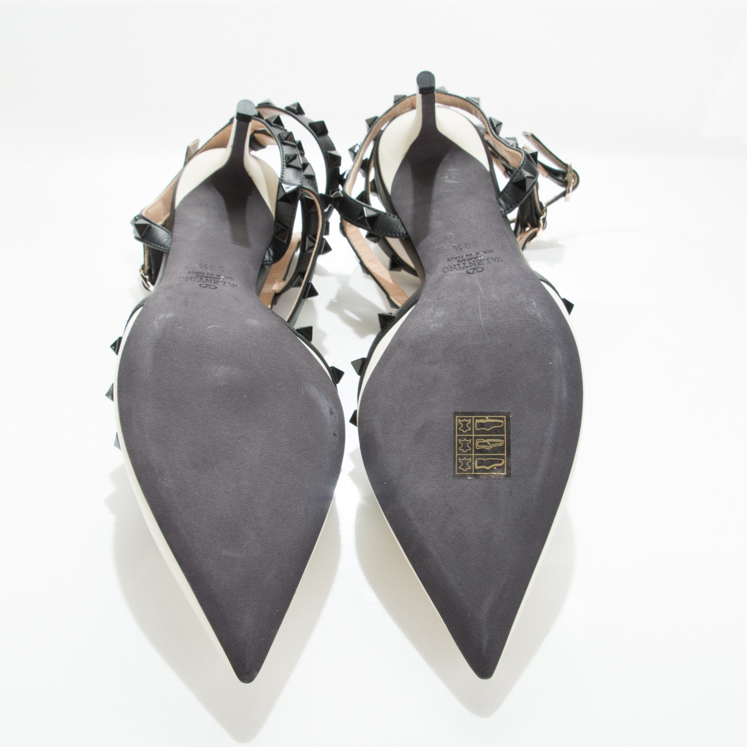 Valentino Garavani Nappa Rockstud Ankle Strap 65mm Pumps 38.5 Light Ivory Black 5 of 7