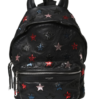 Saint Laurent Lambskin Star Applique Mini City California Backpack Black 10 of 30