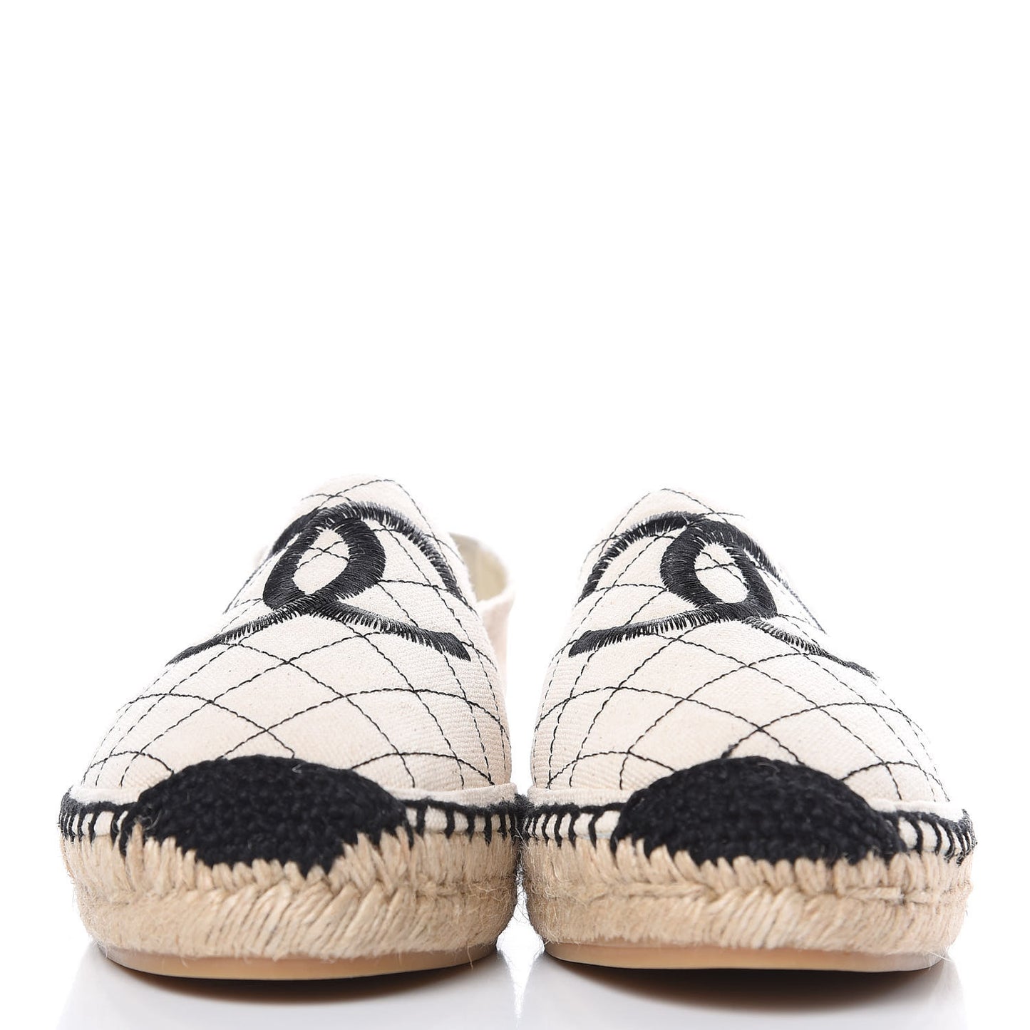 Fabric Biarritz CC Espadrilles 41 Beige Black