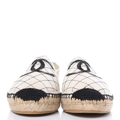 Chanel Fabric Biarritz CC Espadrilles 41 Beige Black 2 of 9