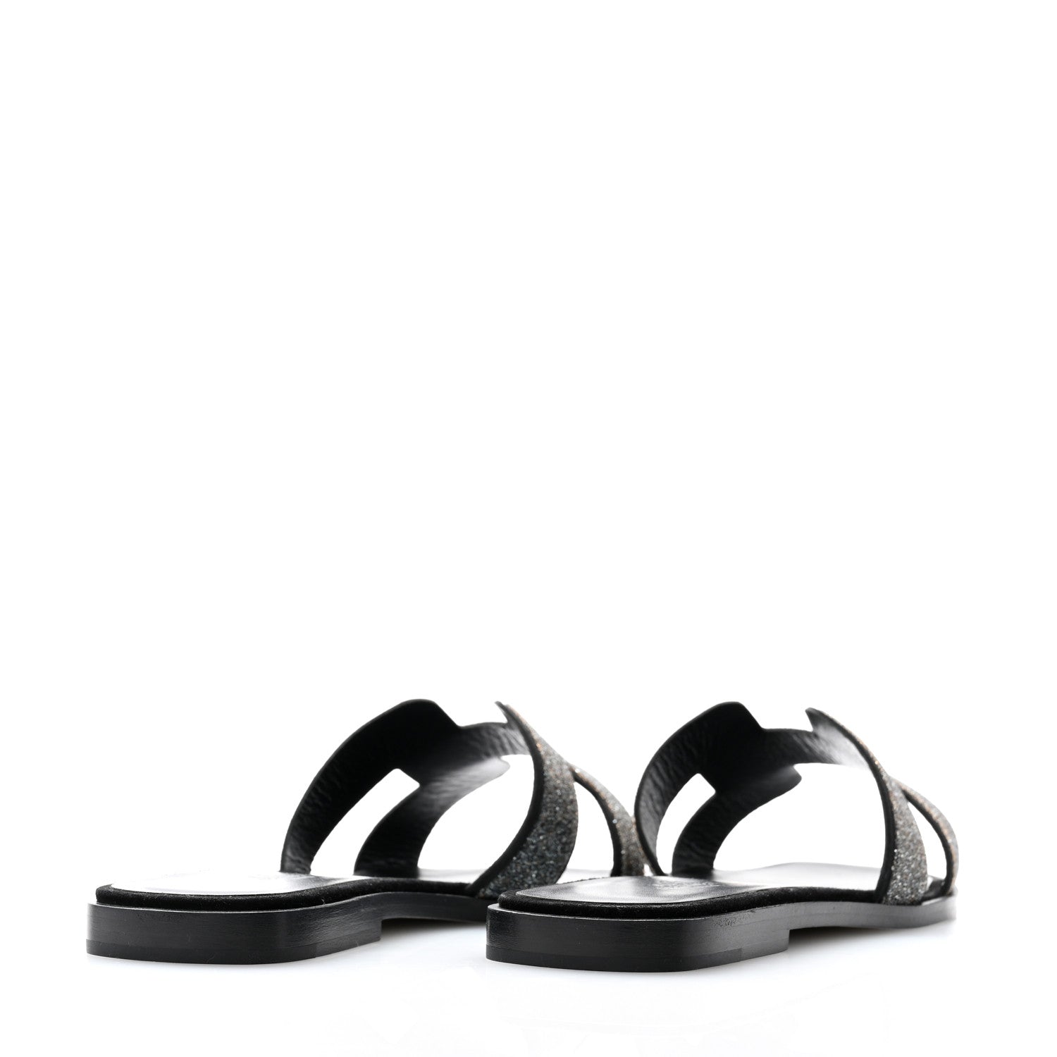 Hermes Velvet Goatskin Crystal Beads Oran Sandals 37 Gris Argente 4 of 8