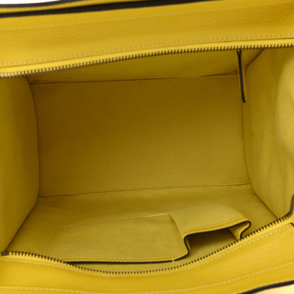 Celine Drummed Calfskin Mini Luggage Citron 5 of 9