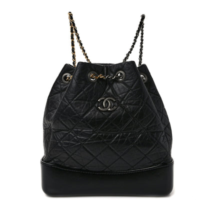 Chanel Aged Calfskin Quilted Small Gabrielle Backpack Black 1 of 11