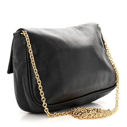 Fendi Vitello Flamingo Fendista Pouchette Crossbody Black 3 of 10